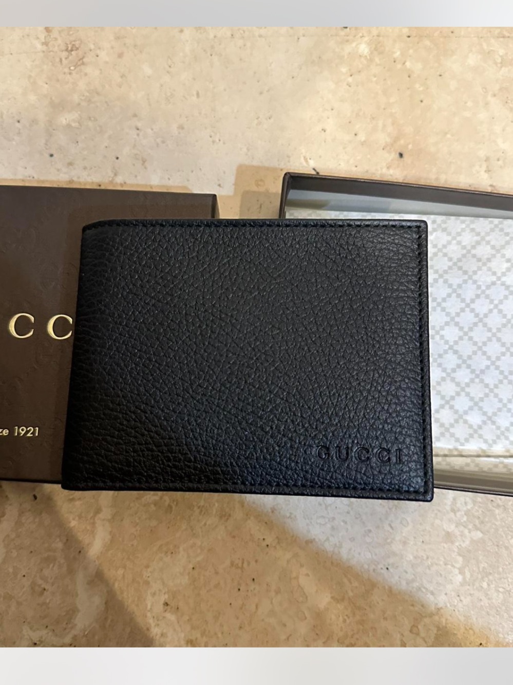 🔥NEW Gucci Dollar Calfskin Bi-Fold Wallet Black🔥